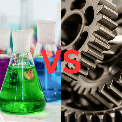 Diagram comparing chemical vs mechanical low back pain irritation for chiropractic treatment