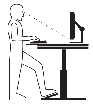 Animated standing desk ergonomics guide for preventing back pain at home office
