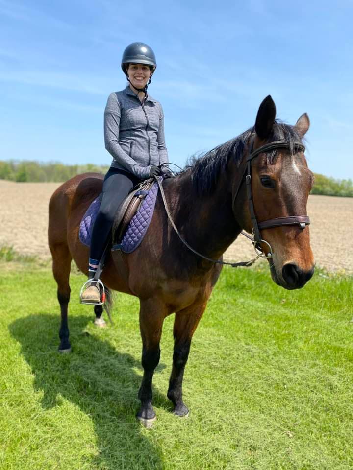 Sarah K horse Patient Sarah K on horseback demonstrating improved balance after chiropractic rehab